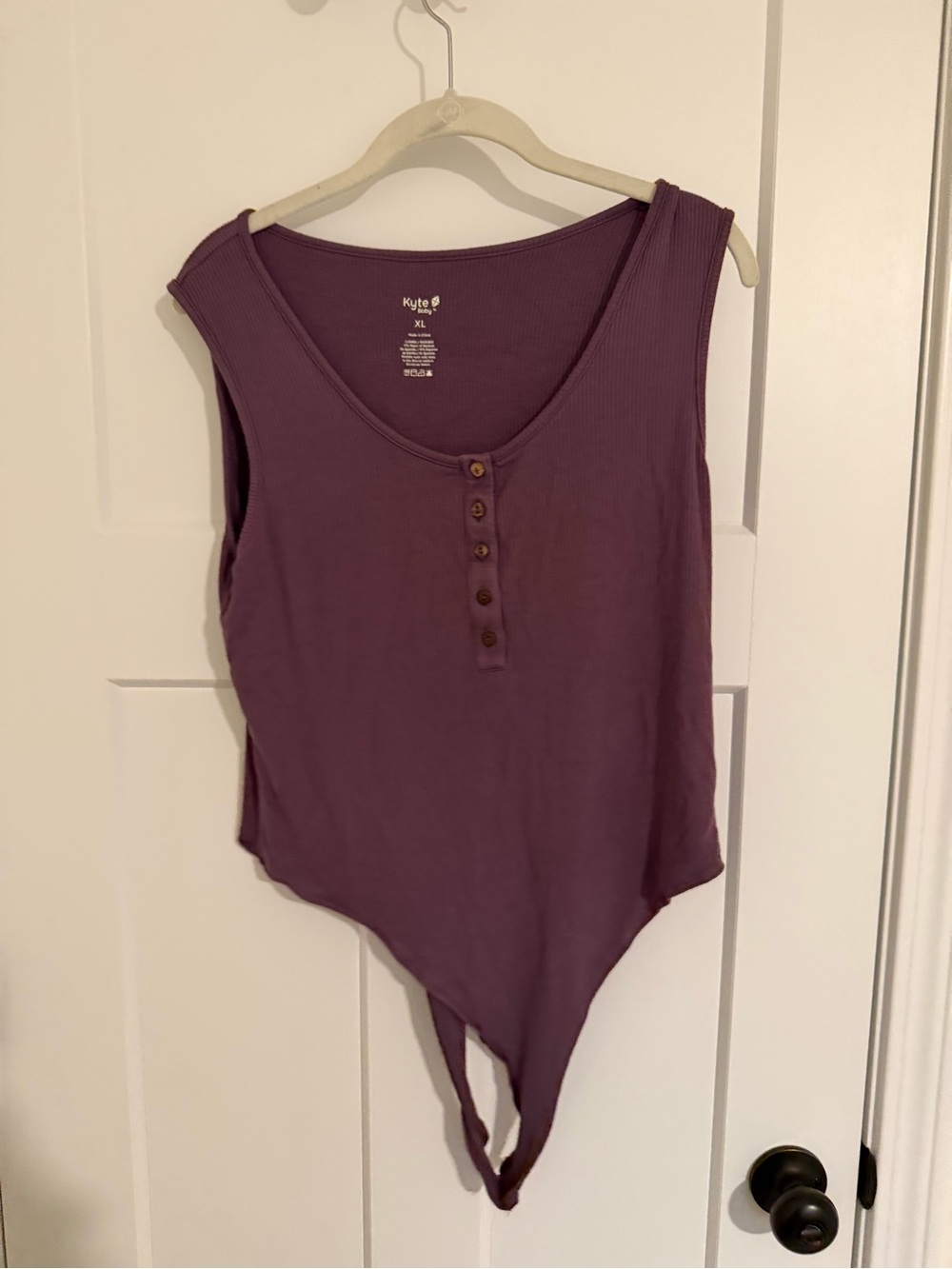 Kyte Baby Ribbed Sleeveless Henley Bodysuit